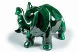 Polished Banded Malachite Elephant Carving - DR Congo #335573-1